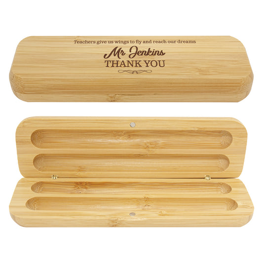 Bamboo Pen Box - Double
