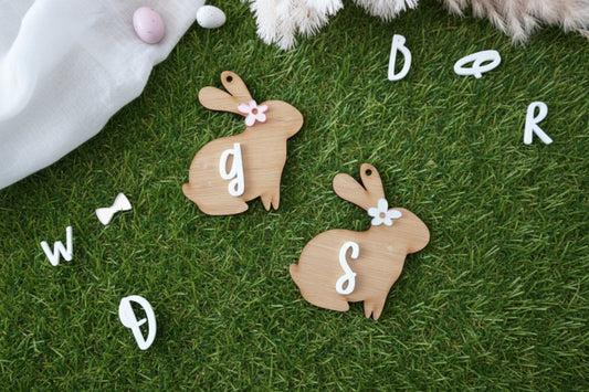 Bunny Letter Tag - Flower