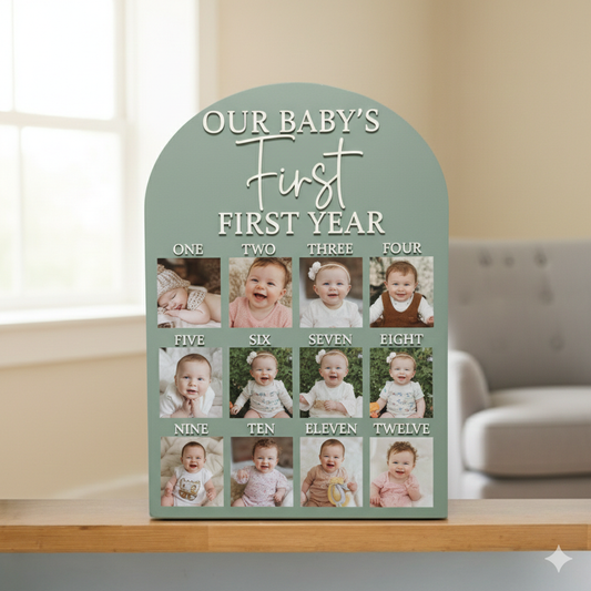 My First Year Board | Personalised Acrylic Baby Milestone Keepsake
